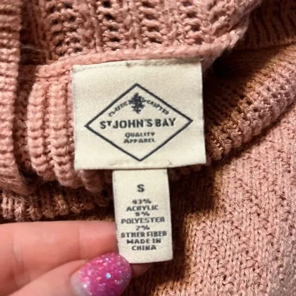 St. Johns Bay SMALL Pink Sweater "Fits Like A Large" - Picture 8 of 11